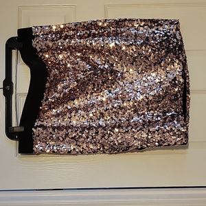 Torrid gold sequin mini skirt size 2